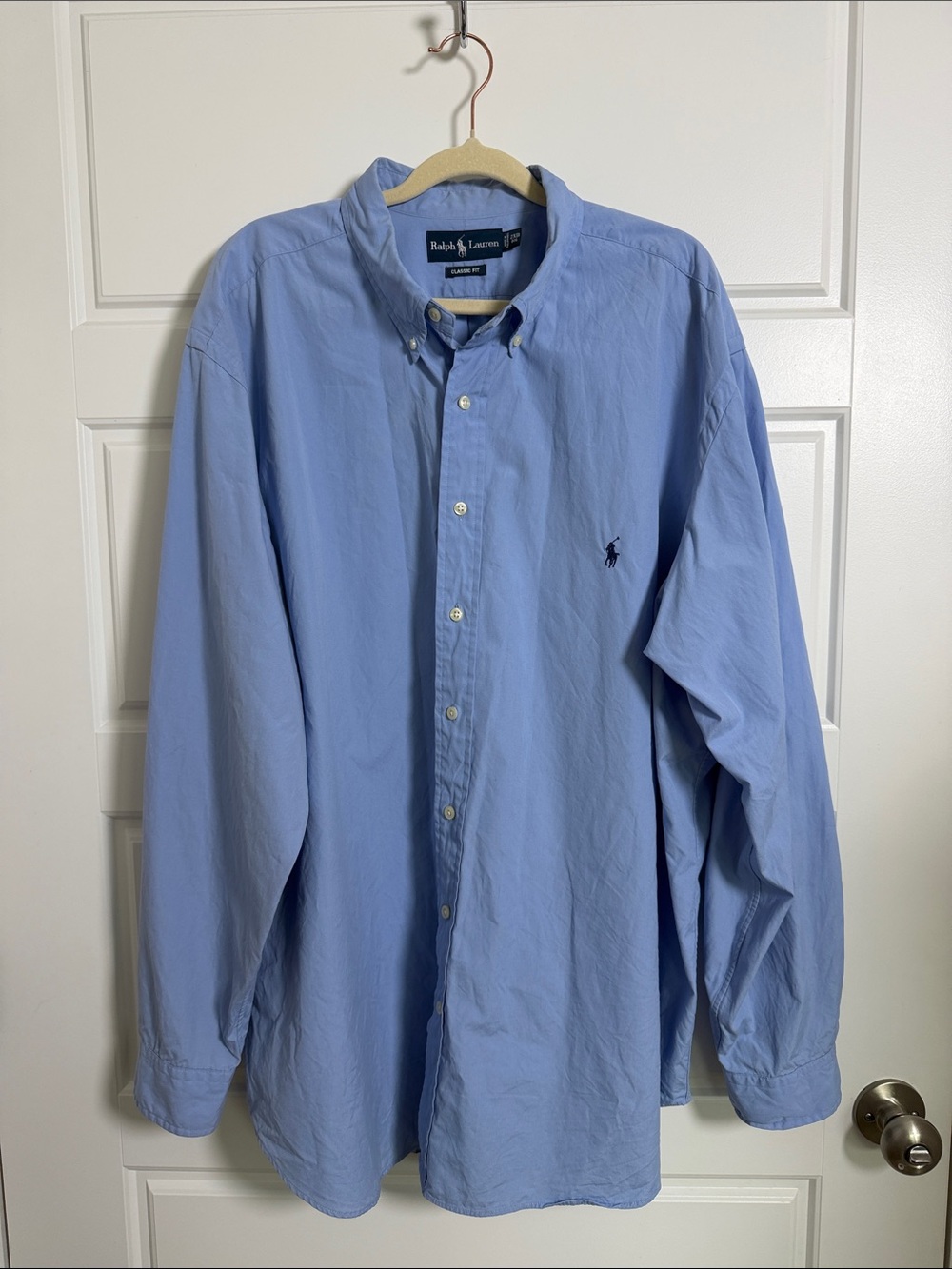Ralph Lauren Men’s Light Blue Long-Sleeve Button-Down Shirt Size 2XB Big
